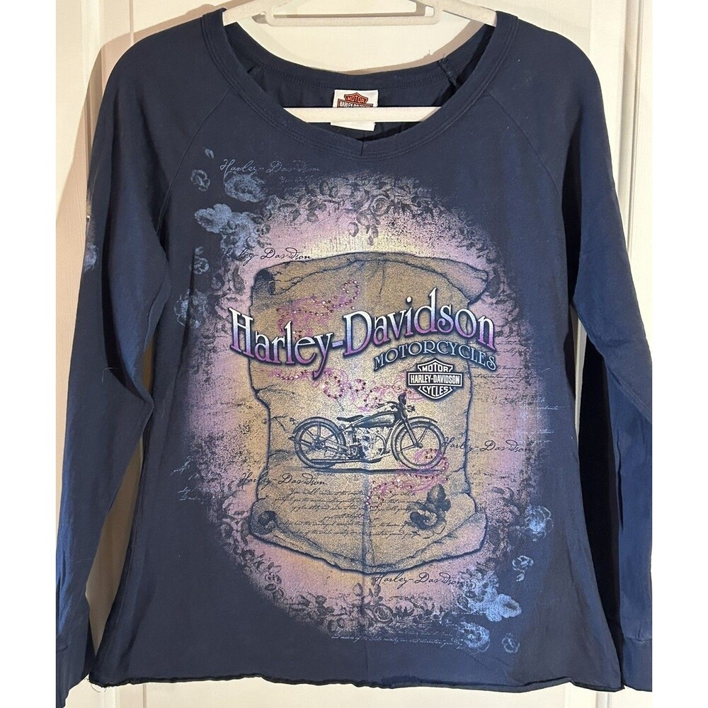 Harley Davidson Long Sleeve Graphic Bling T Shirt  Guadalajara Women’s Size S